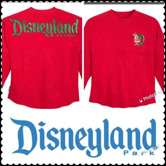 🎄Disneyland Spirit Jersey Red Sparkle Christmas Youth XL - Picture 5 of 8